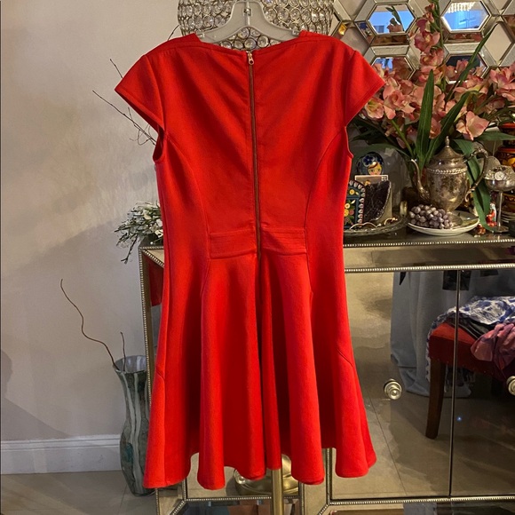 TED BAKER TEZZ CONTRAST PANEL SKATER DRESS IN RED size 3 - Picture 8 of 8